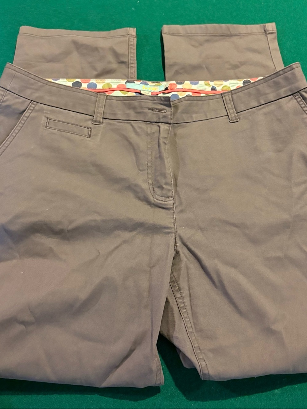 Boden Brown Chinos with Polka Dot Waistband